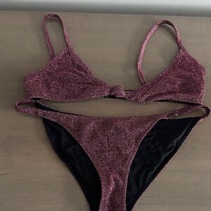 Caroline Constas Glittering Burgundy Bikini